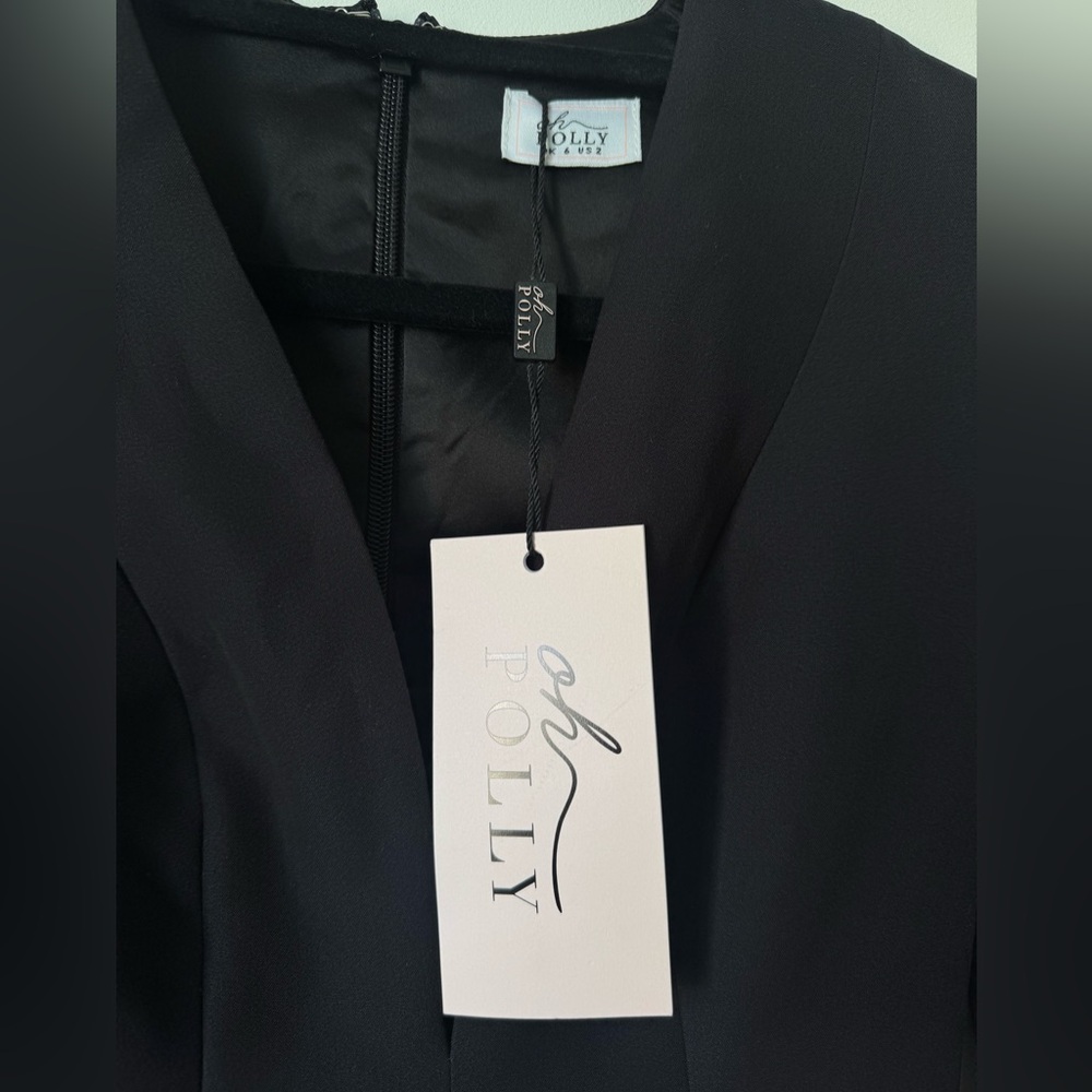 Oh Polly Fiorella Long-Sleeve Pleated Mini Dress in Black - Size 2 - Picture 14 of 15